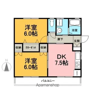 Kフィールド【201号室】の間取り