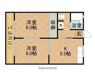 サンハイツタカオカⅡ【1階】の間取り