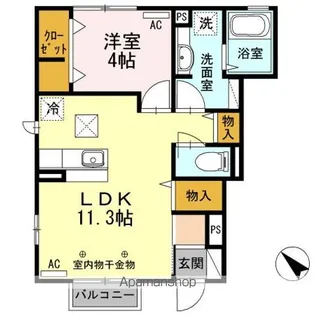 スコヤカパークきのもて【1階】の間取り