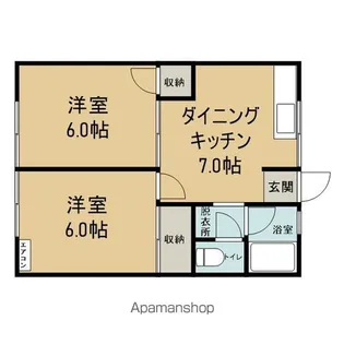 シティハイムアルピナ【102号室】の間取り