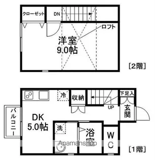 HOW’S川内三十人町C棟【106号室】の間取り
