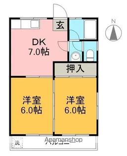 ハイツアサイ【2階】の間取り