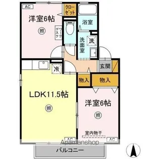ウィルモア 壱番館・弐番館【1階】の間取り