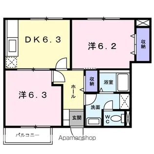 ノヴェルハイツ C【1階】の間取り
