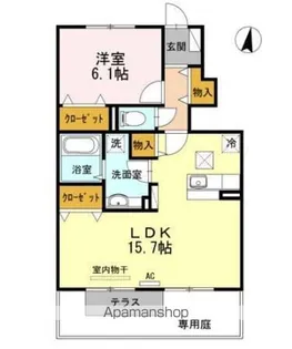 ウエストヴィレッジⅡ【1階】の間取り