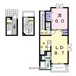 インター・ノースA【3階】の間取り