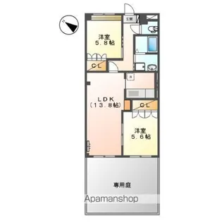 クレスタ【107号室】の間取り