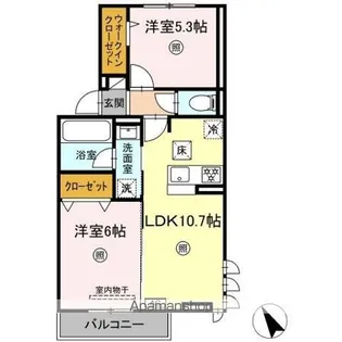 トリシアテラス【1階】の間取り