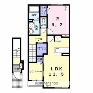 トロワ三本木【2階】の間取り