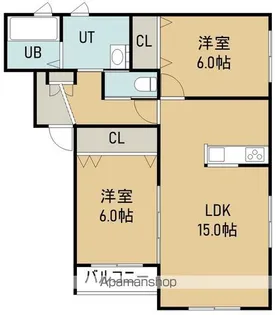 メープルコートⅡ【105号室】の間取り