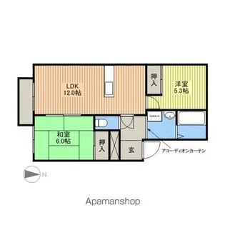 フレグランスKANI【1階】の間取り