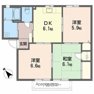 ファーブル衣干 B棟【1階】の間取り