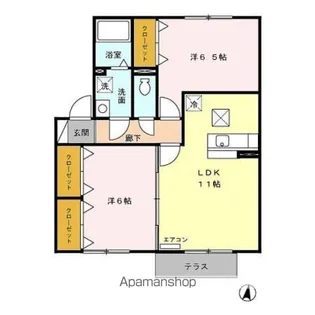 イーズコート【1階】の間取り