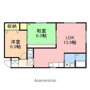 ヒロモンハイツ弐番館【1階】の間取り