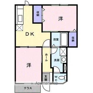 メゾンサンパティーク B【1階】の間取り