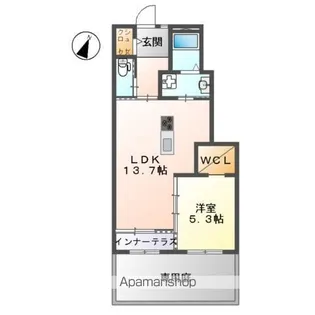 クレアシオンB棟【108号室】の間取り
