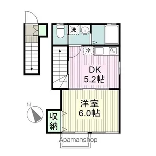 クレインドア米ケ袋【203号室】の間取り
