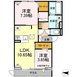 メゾン・ド・シーマF【1階】の間取り