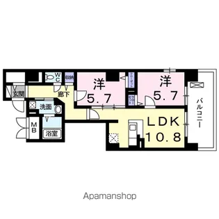 トラディション車町【4階】の間取り