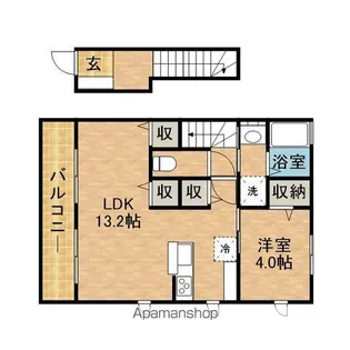 ハミングバードA【202号室】の間取り