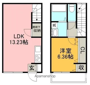 GRAN X NANGOKU 北棟【107号室】の間取り