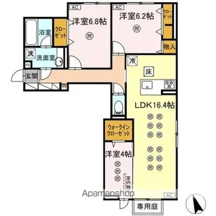 トリシア寺塚【1階】の間取り