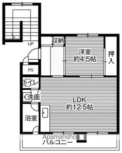 ビレッジハウス琴似第二5号棟【4階】の間取り