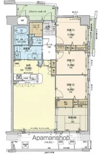 ポレスターアーバンシティ広島【2階】の間取り
