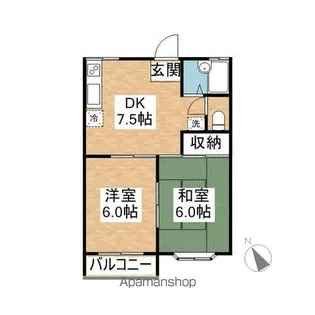 エバーグリーンB【205号室】の間取り