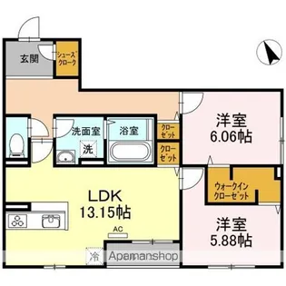 プリマフルール彩都 A棟【2階】の間取り