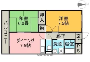 コスモハイム七番町【5階】の間取り