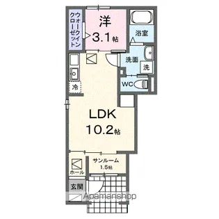 サンフラワー太田駅サイドD【1階】の間取り