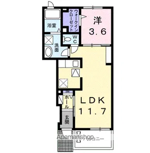 アビターレ ベッシェ C【1階】の間取り