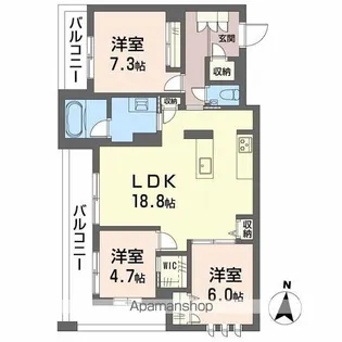 ジョフリエル【2階】の間取り