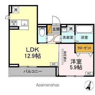 DーSOLACE祐光 A【3階】の間取り