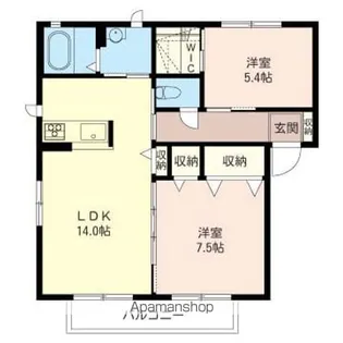 ソレアードヴィラB【101号室】の間取り