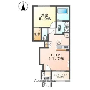 ブランシュフルールK2【1階】の間取り
