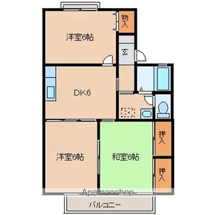 ボンシャンスC【2階】の間取り