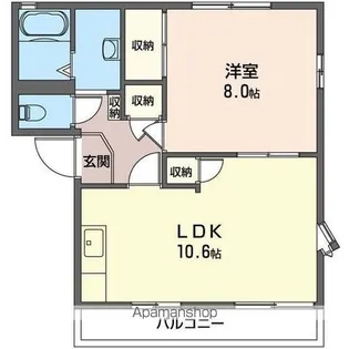 ウインズA棟【101号室】の間取り