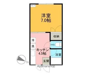 コーポデミタス【107号室】の間取り