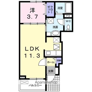カリーノ・デフィー【1階】の間取り