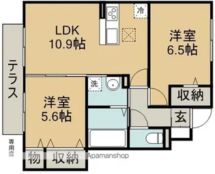 サニーヒル イシイ A【1階】の間取り