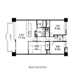 マーブルシャトー泉中央【405号室】の間取り