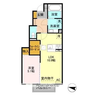 AIX西新発田【1階】の間取り