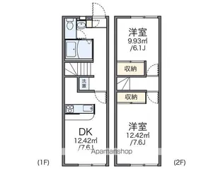 レオパレスかしの木【111号室】の間取り