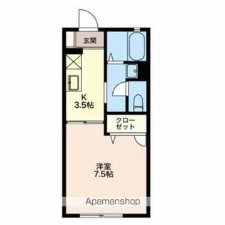 ルミエールK B【1階】の間取り