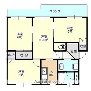 サンシャトー宮川【A-32号室】の間取り
