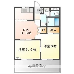 テンプルリバー【102号室】の間取り