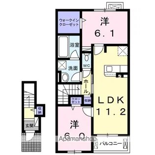 ガーデナーズ ヒル【2階】の間取り