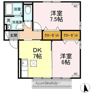 セジュール御山 E【1階】の間取り